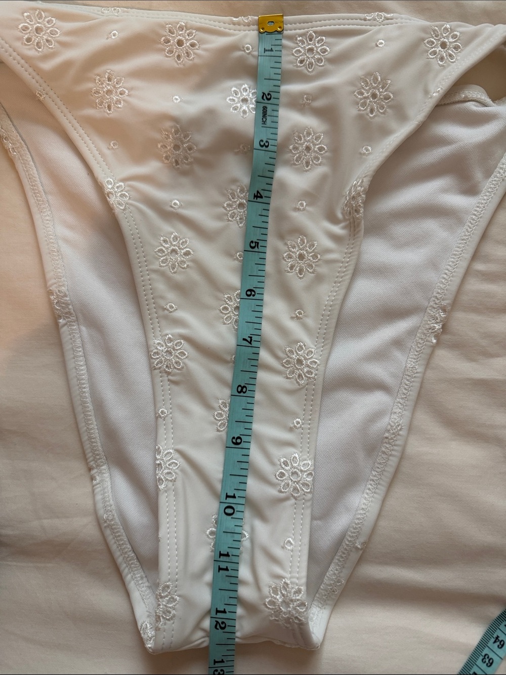 Wild Fable White Eyelet High Waist Cheeky Bikini Bottom - Picture 12 of 12